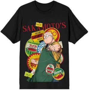 Taro Shop Stickers Men’s Black Crew Neck T-Shirt