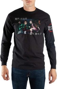 Kamado Kanji Men’s Black Long Sleeve Shirt