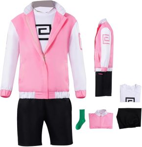 Shaotang Ru Cosplay Costume – Pink Jacket, T-Shirt & Shorts Set