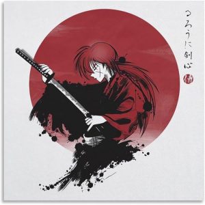 Rurouni Kenshin Anime Canvas Poster – 12x12in (30x30cm)