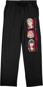 Spy x Family Characters Black Drawstring Sleep Pants