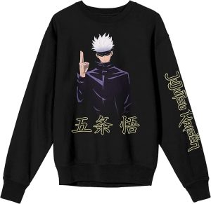 Satoru Gojo Crew Neck Long Sleeve Black Sweatshirt