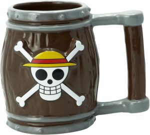 Straw Hat Jolly Roger Barrel Ceramic Coffee Tea 3D Mug 12 Oz