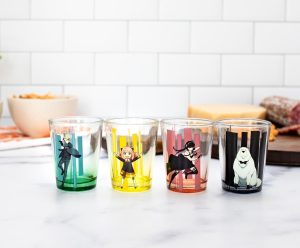 Silver Buffalo Spy x Family Trio and Logo Mini Whiskey Shot Glasses