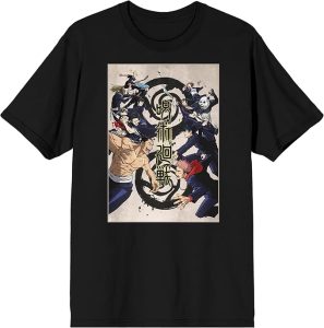 Jujutsu Kaisen Character Poster Art Men’s Black T‑Shirt