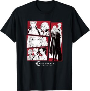Castlevania: Nocturne Blood-Stained Panels Main Characters T-Shirt
