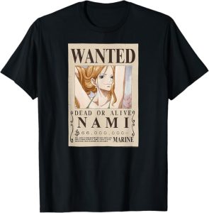One Piece Anime Cat Burglar Nami Wanted Poster T-Shirt